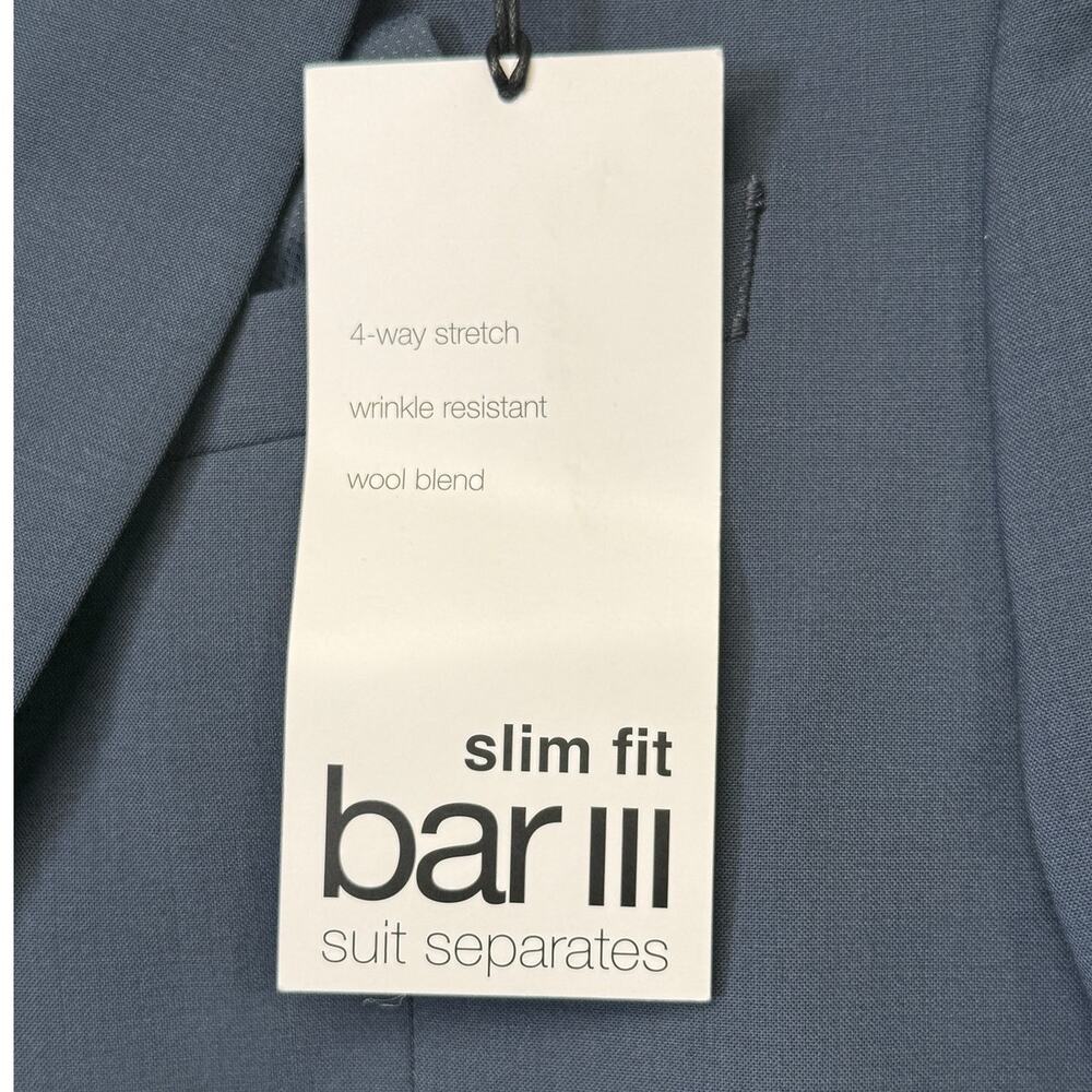 Bar III Men's Slim-Fit Wool-Blend Solid Suit Jacket, blue 38R $450 - Picture 6 of 13